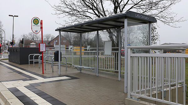 Barrierefreie Haltestelle L89/Ohrbeck in Hasbergen.