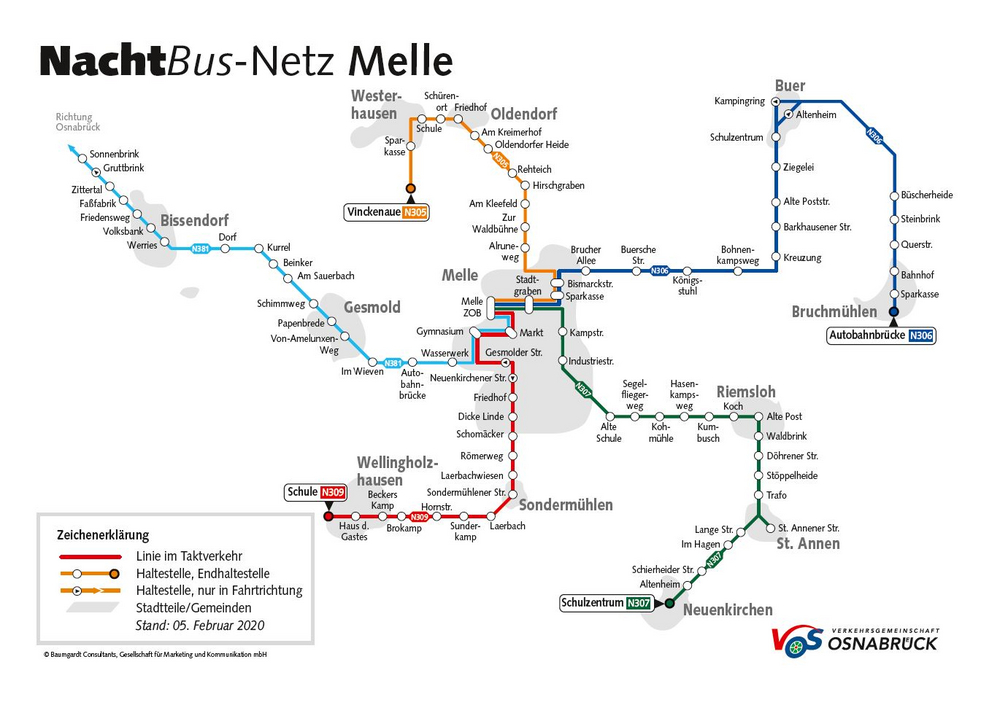 NachtBus-Netz Melle 2020