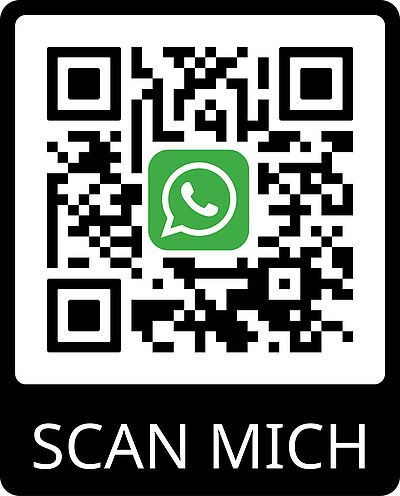 QR-Code für Fahrgäste, um direkt zum WhatsApp-Kanal zu kommen. 