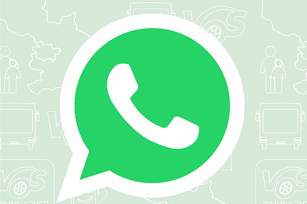 Der neue WhatsApp-Kanal der V O S. Icon von WhatsApp