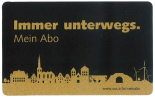 Illustration von der Fahrkarte "immer unterwegs - Mein Abo". 